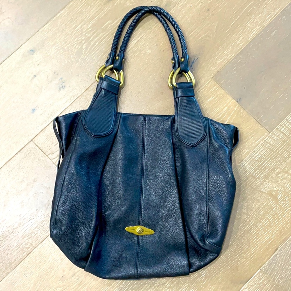 Elliott Lucca Black Leather Shoulder Bag